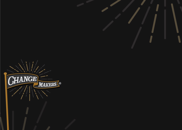 Change Makers flag, fireworks